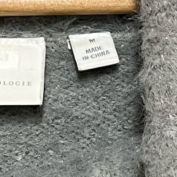 Ett Twa Anthropologie Ingrid Grey Alpaca Blend Fuzzy Cowl Neck Sweater Size M - Picture 9 of 9